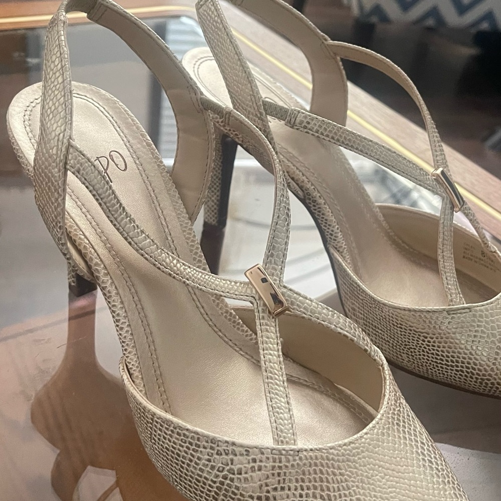 Elegant Cream Slingback Heels